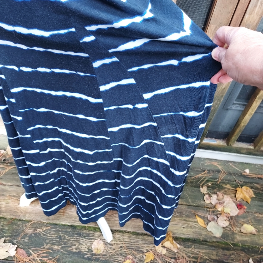 Lauren Ralph Lauren Navy Blue Striped Maxi Dress - Picture 4 of 6